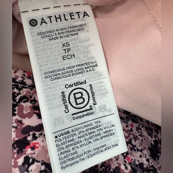 NWOT Athleta Conscious Crop Paint Texture Sunset (XS) - Picture 7 of 7